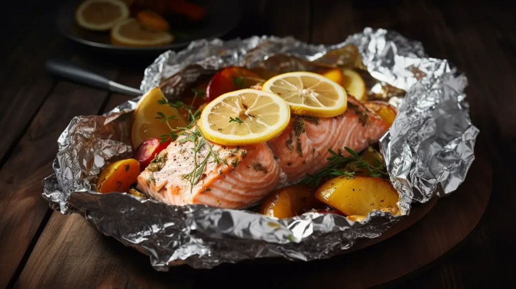 grilled salmon in foil